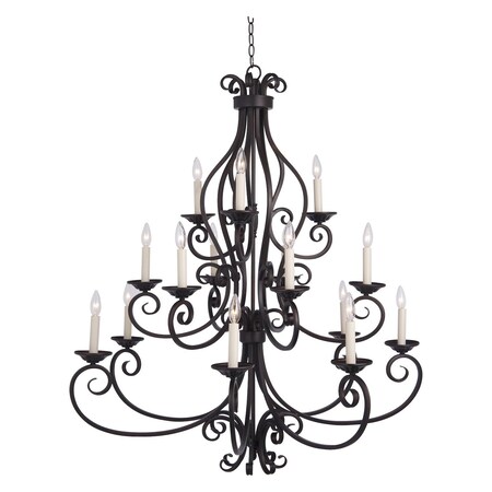Maxim Fifteen Light Oil Rubbed Bronze Up Chandelier 12219OI